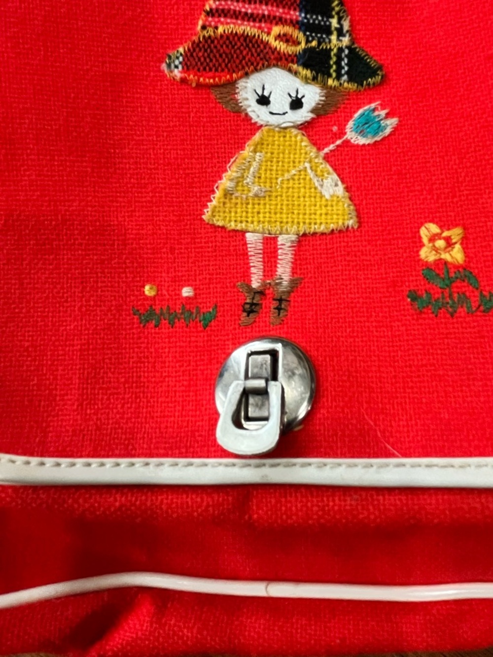 Embroidered children’s canvas backpack kawaii folk style vintage - Picture 8 of 12